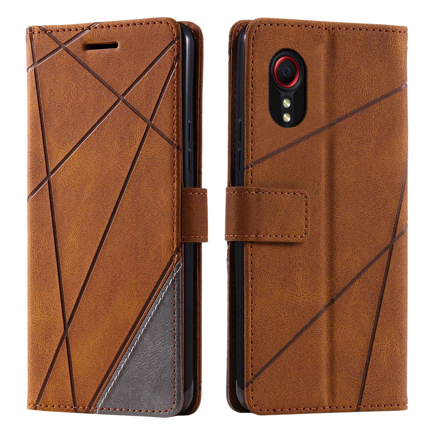 For Samsung Galaxy Xcover 5 Wallet Case Lines Imprinted PU Leather Phone Back Cover For Samsung Galaxy Xcover 5 Wallet Case Lines Imprinted PU Leather Phone Back Cover